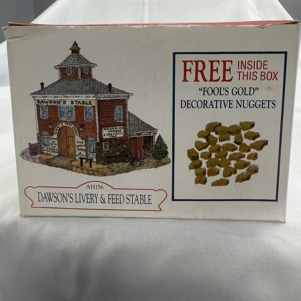 Liberty Falls Dawsons Stable & Fools Gold AH156 NEW‎ Box Christmas Village 1998
